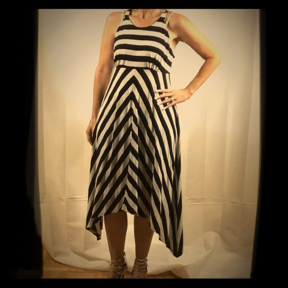 INC Striped Maxi Dress Size Large